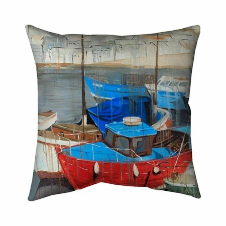 BEGIN HOME DECOR 26 x 26 in. Rainy Day At The Dock-Double Sided Print Indoor Pillow 5541-2626-CO83